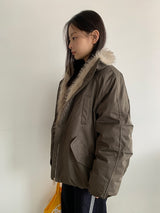 Viewpass High Neck Fur Bomber Jacket
