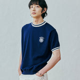 ballast athletic ringer knit sweat navy