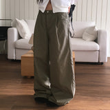 Soneck nylon cotton wide cargo pants