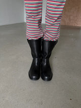  simple leather middle boots