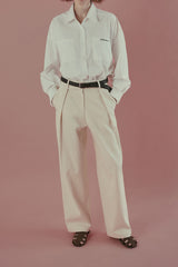 Stripe casual shirt_ivory