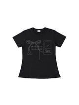 Bow sound Lace T-shirts (black)