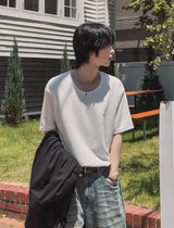 Philip U-neck knit short sleeve T-shirt