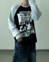 Poster Color Block Raglan Long Sleeve