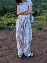 Tie-dye summer wide pants