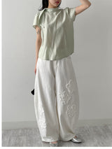 Floral Patch Balloon Wide Pants