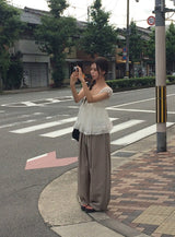 Rijin Flower Frill Flare Chiffon Blouse