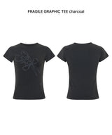 フラジャイルグラフィックTEE charcoal