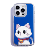 1980's キャット (ブルー - ホワイト) ゲルハードフォンケース