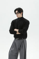 Heavyweight Half Zip Knit Sweater