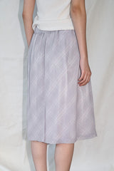 Layered Check Wrap Midi Skirt (Gray)