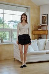 LUCID RIBBON CARDIGAN / IVORY