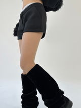 (STRETCH♥/FLEECE♥) Y2Kウールローライズマイクロショートパンツ
