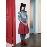 Striped embroidered skinny base long-sleeved T-shirt