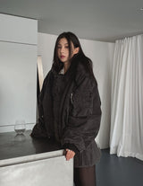 Ber denim padded hooded flight jumper