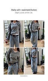 Daily soft v neck knit(5color)