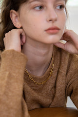  Bold clip chain gold necklace