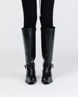 Western buckles long boots