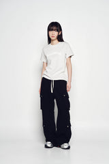 25SS シューティングロゴピグメントウーマン半袖Tシャツ ライトグレー