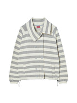 STRIPE COLLAR JACKET GREY