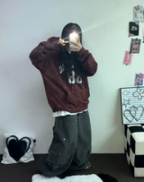 DOWN CARGO RIVET NYLON LONG PANTS 🖤🤎🩶3COLOR