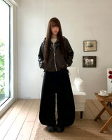 Janu Check String Pocket Leather Layered Hooded Jumper