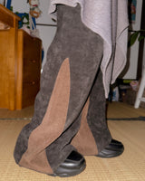 (3color) Argyle Panel Brushed Velour Bootcut Pants