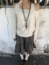Lodi dot off-shoulder knit 