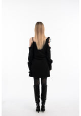 Y2K check pattern see-through black stockings (Black)