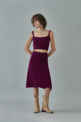 Skin knit skirt_grape