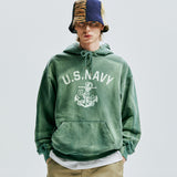 USN VTG DYEING HOODIE DUSTY GREEN