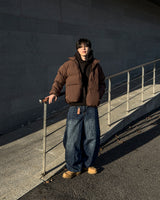 Urban crop high-neck fleece hoodie