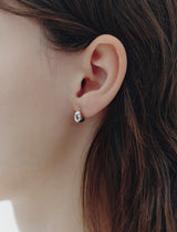 26SS★ H Edition Silver Off-Drop Hoop Earrings