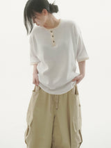 デイイングワッフルショートスリーブTシャツ -5C