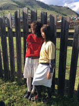metallic frill skirt (3color)