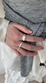 Matt simple silver ring 3SET