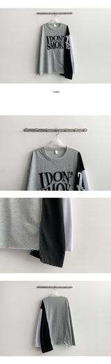 Smoke Colored Slotted Long Sleeve T-shirt