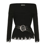 Lucid Cutting Off-Shoulder Knit