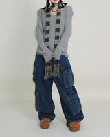 Zelda Double Pocket String Wide Denim Pants