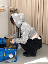 DOT HOOD ZIP-UP (2C)