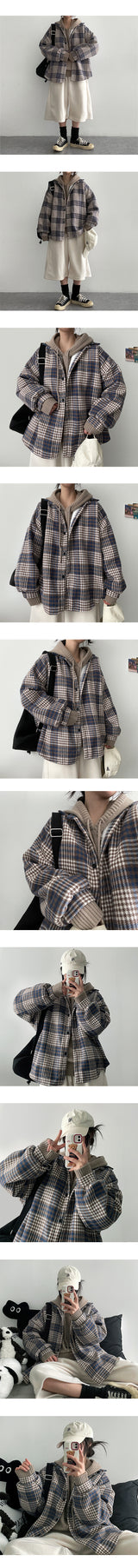 Boxy checkered shirt jacket