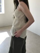 Boho Shirring Sleeveless (Ivory)