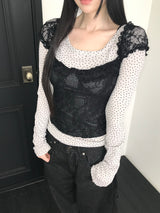 alyssa レースフリルトップ(3 color)
