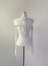 Brissen lace off-shoulder top (white)