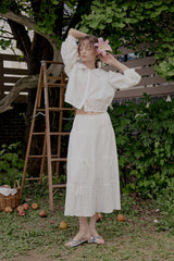 Carrot ribbon skirt_ivory