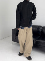 [MADE] Two-Way Wool Cable Knit Zip-Up (7C)