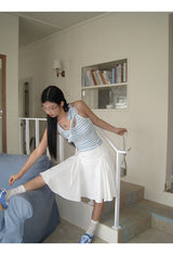 sky stripe strap sleeveless tee