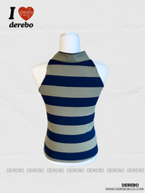 Halterneck Hot Stripe Sleeveless T-shirt