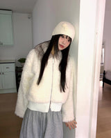 Nuha Faux-Fur Collar Quilted Short Zip-Up Jacket