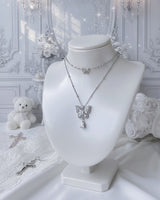[IDLE Shuhua Necklace] クリスタルバタフライセレナードカラーボーンネックレス